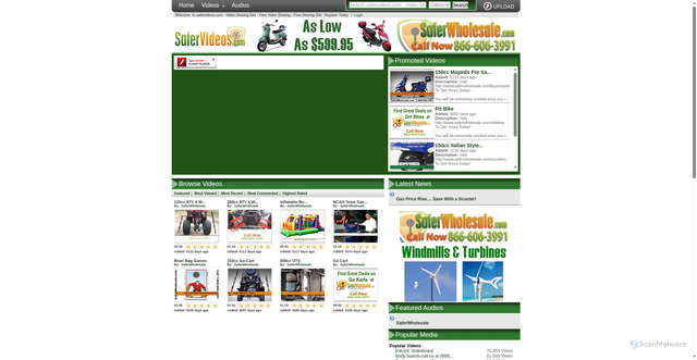 Security scan screenshot of https://safervideos.com
