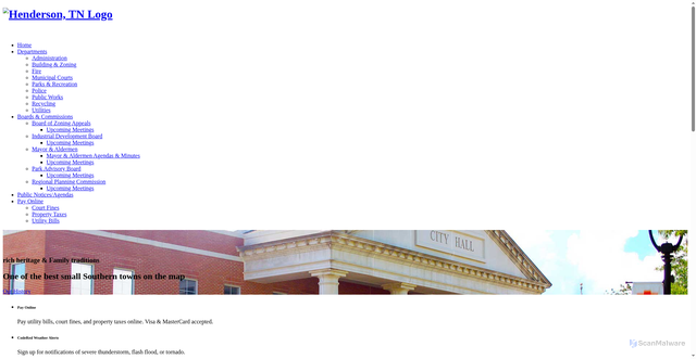 Security scan screenshot of https://hendersontn.gov/