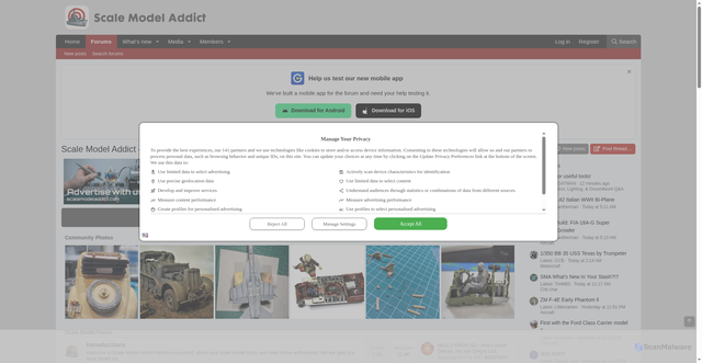 Security scan screenshot of https://scalemodeladdict.com