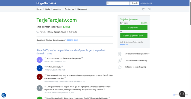 Security scan screenshot of https://tarjetarojatv.com/
