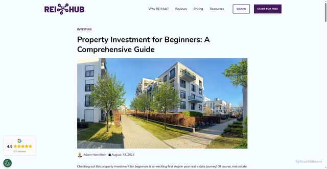 Security scan screenshot of https://www.reihub.net/resources/property-investment-for-beginners/