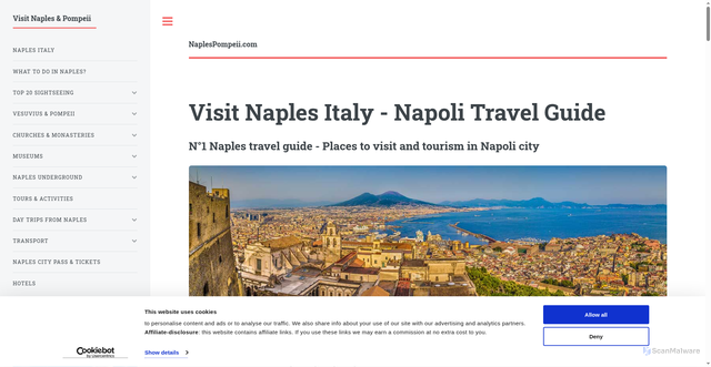 Security scan screenshot of https://naplespompeii.com/