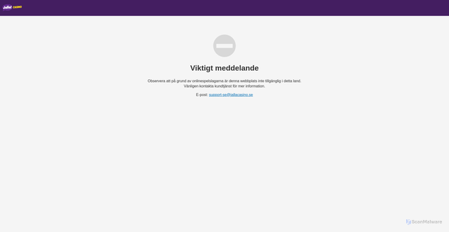 Security scan screenshot of https://kampanjer.jallacasino.se/
