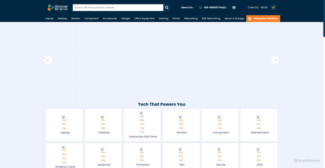 Security scan screenshot of https://www.globalbrand.com.bd