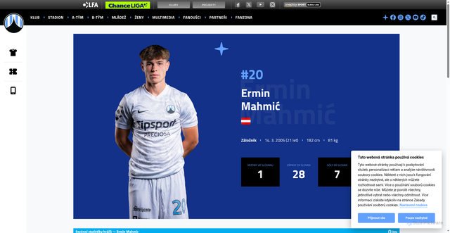 Security scan screenshot of https://www.fcslovanliberec.cz/cz/player/2359/MUZ