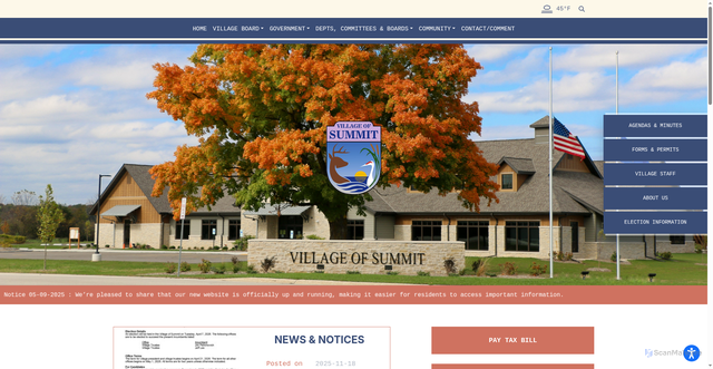 Security scan screenshot of https://villageofsummitwi.gov/