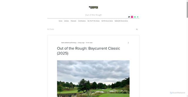 Security scan screenshot of https://www.ootrough.com/post/out-of-the-rough-baycurrent-classic-2025
