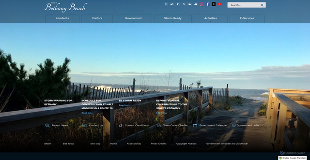 Security scan screenshot of http://bethanybeach-de.gov/