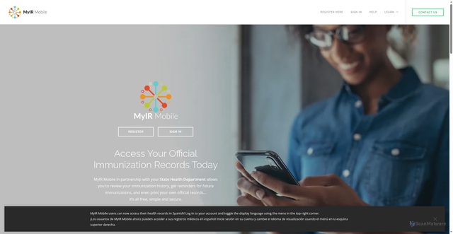 Security scan screenshot of https://myirmobile.com/