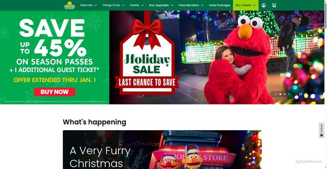 Security scan screenshot of https://sesameplace.com/philadelphia/