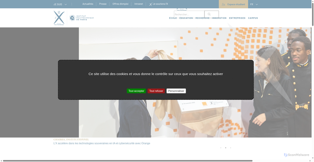 Security scan screenshot of https://polytechnique.fr