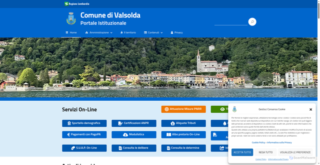Security scan screenshot of https://www.comune.valsolda.co.it/