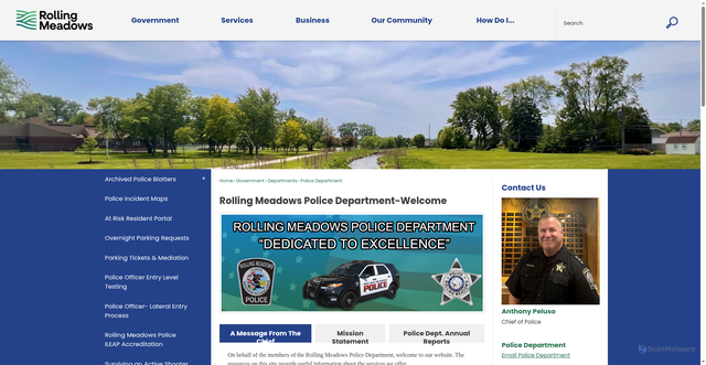 Security scan screenshot of https://www.cityrm.org/207/Police-Department