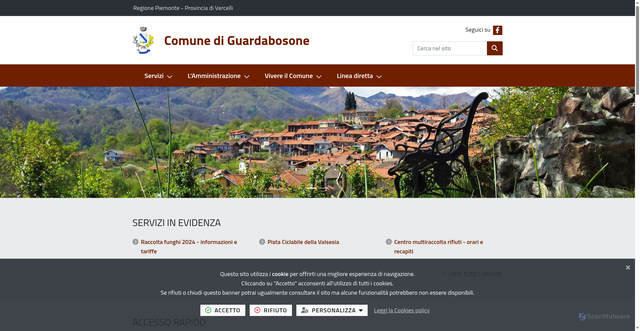Security scan screenshot of https://www.comune.guardabosone.vc.it/it-it/home