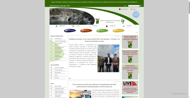 Security scan screenshot of https://www.provincia.siracusa.it/
