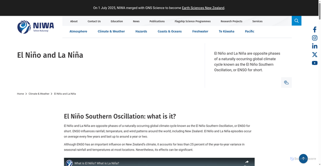 Security scan screenshot of https://niwa.co.nz/climate-and-weather/el-nino-and-la-nina