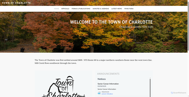 Security scan screenshot of https://www.charlotteny.gov/
