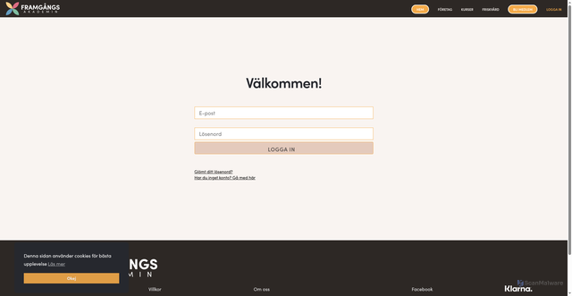 Security scan screenshot of https://akademins.framgangsakademin.se/users/sign_in