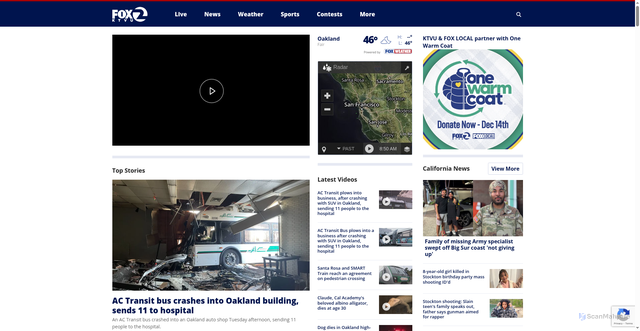 Security scan screenshot of https://www.ktvu.com/
