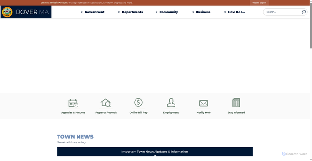 Security scan screenshot of https://doverma.gov/