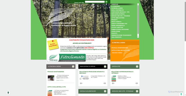 Security scan screenshot of https://www.fitosanitario.re.it
