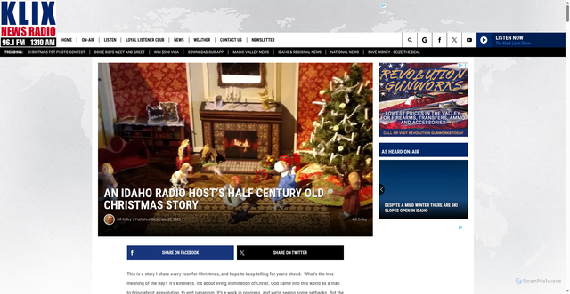 Security scan screenshot of https://newsradio1310.com/the-real-christmas-vacation/