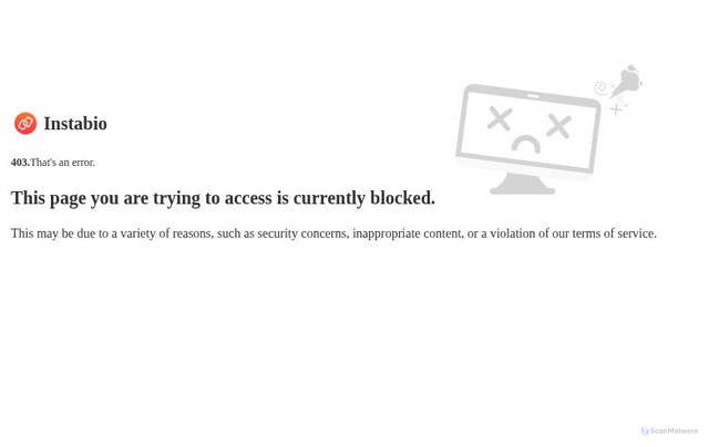 Security scan screenshot of https://sapi.instabio.cc/