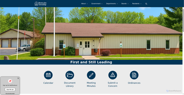 Security scan screenshot of https://montcalmtownship.gov/
