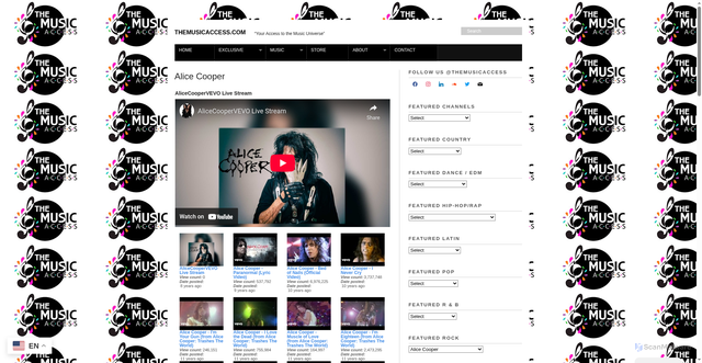 Security scan screenshot of https://themusicaccess.com/alicecooper/