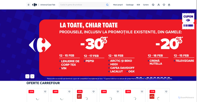 Security scan screenshot of https://carrefour.ro