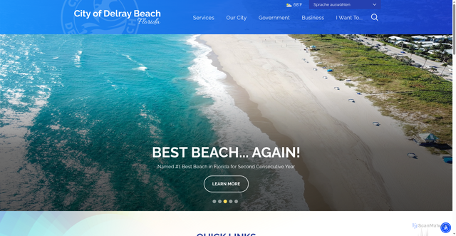 Security scan screenshot of https://www.delraybeachfl.gov/