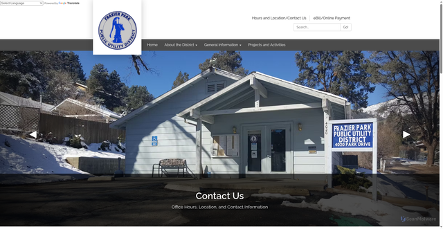 Security scan screenshot of https://www.frazierparkpudca.gov/