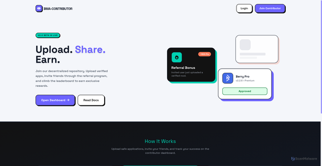 Security scan screenshot of https://contributor-berrymodapk-ylndambmno.edgeone.app/