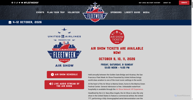 Security scan screenshot of https://fleetweeksf.org/air-show/