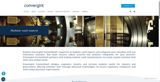 Security scan screenshot of https://customvault.com