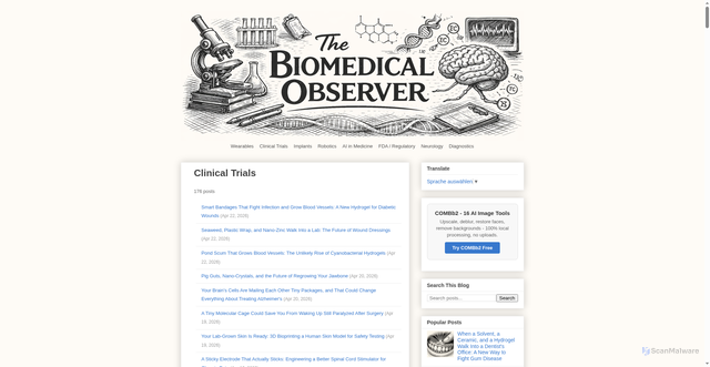 Security scan screenshot of https://biomedical-observer.pages.dev/search/label/Clinical%20Trials
