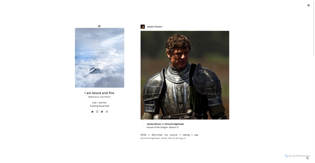 Security scan screenshot of https://daenerys-stormborn.tumblr.com/post/819492020785692672?is_related_post=1