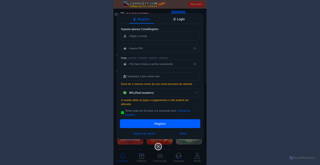 Security scan screenshot of https://carrosty.com/