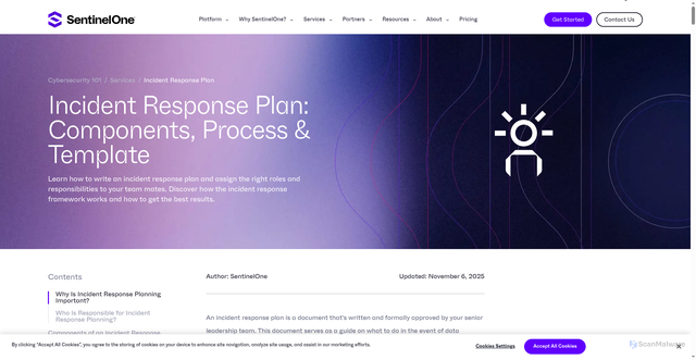 Security scan screenshot of https://www.sentinelone.com/cybersecurity-101/services/incident-response-plan-2/