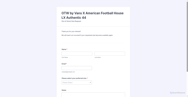 Security scan screenshot of https://form.jotform.com/252996548174170