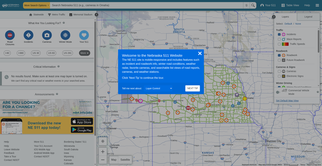 Security scan screenshot of https://www.511.nebraska.gov/