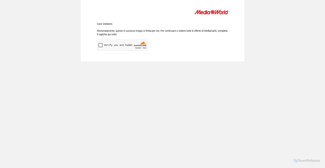 Security scan screenshot of https://www.mediaworld.it