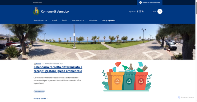Security scan screenshot of https://www.comunevenetico.me.it/