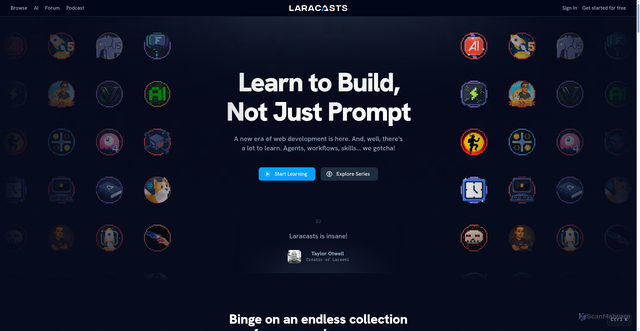 Security scan screenshot of https://laracasts.com