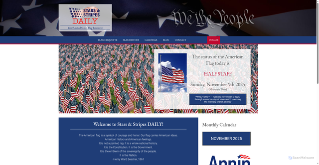 Security scan screenshot of https://starsandstripesdaily.org/