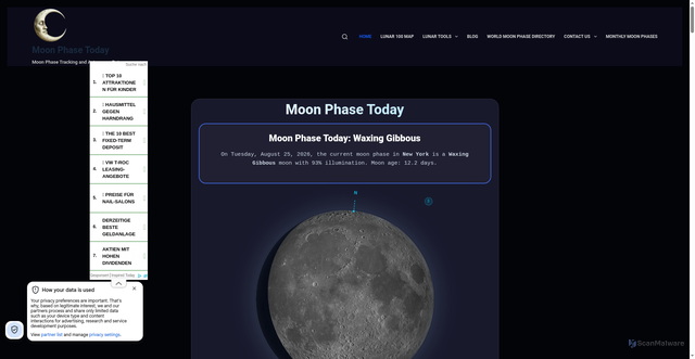 Security scan screenshot of https://moonphase.today/