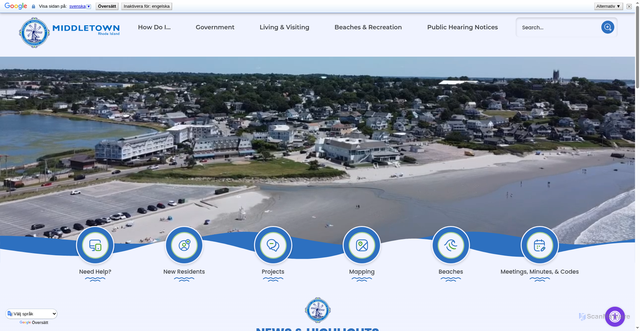 Security scan screenshot of https://middletownri.gov/