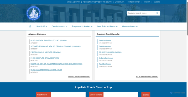 Security scan screenshot of https://nvcourts.gov/supreme