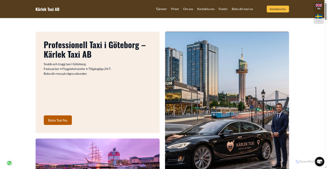 Security scan screenshot of https://karlektaxi.se