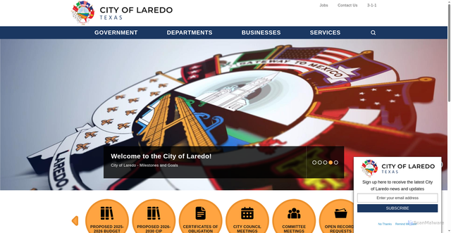 Security scan screenshot of https://www.cityoflaredo.com/